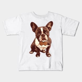 Valentine Boston Terrier Shaped Chocolate Kids T-Shirt